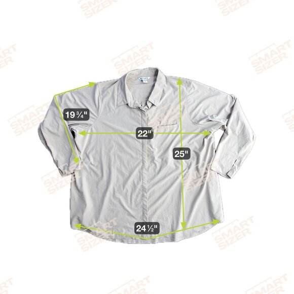 Athleta Urbanite Shirt 2X Women Beige Button Long Sleeve Stretch Career Comfort - Picture 3 of 7